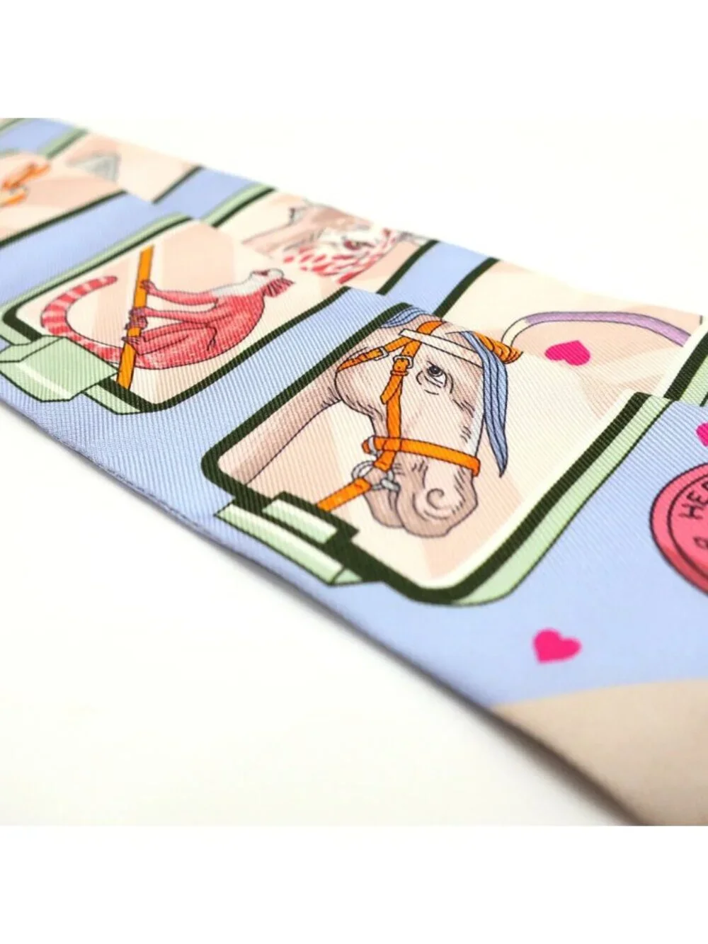 Hermes Heaven Tsuiri Scarf Story Blue Pale Rose